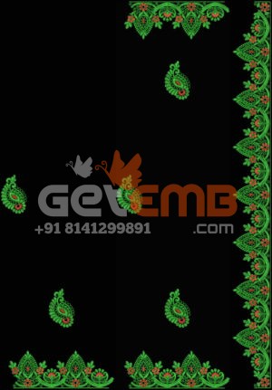 c pallu saree embroidery design