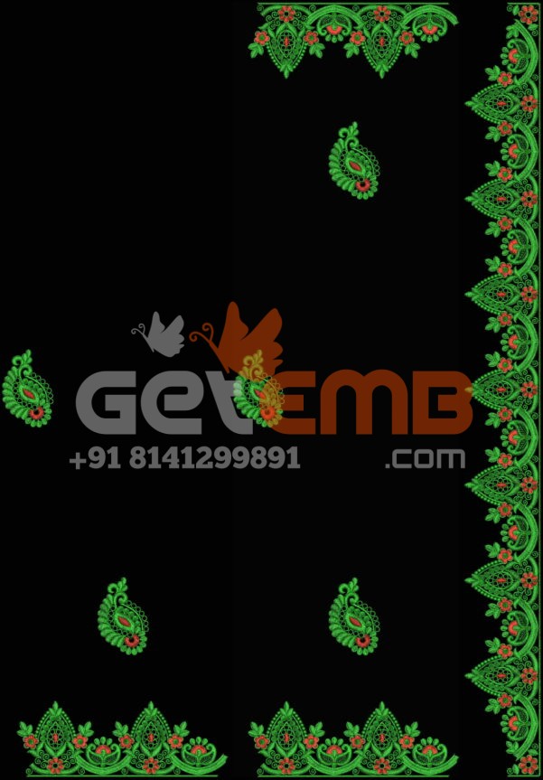 c pallu saree embroidery design