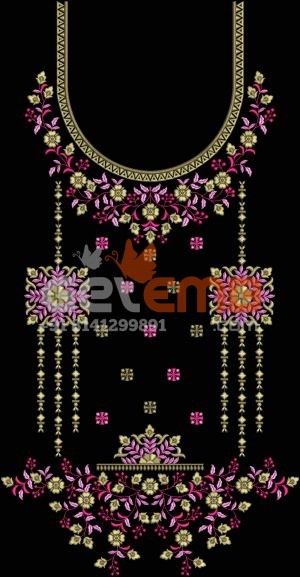 Neck embroidery design
