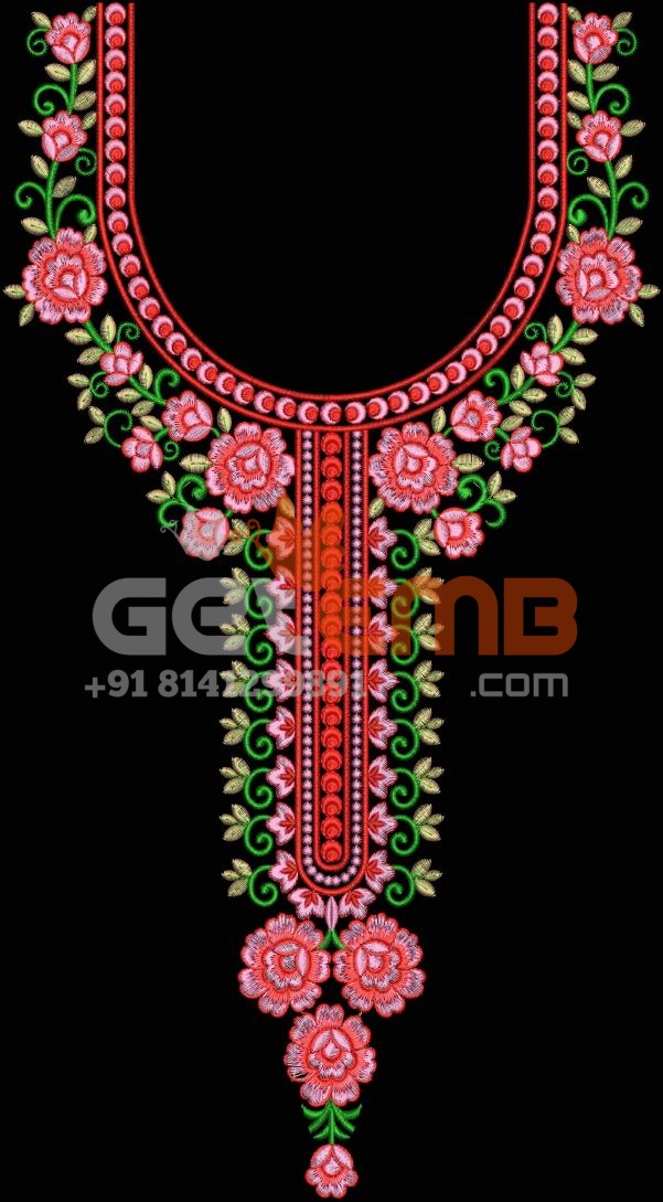 neck embroidery design