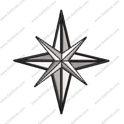 Nautical Star Tattoo Embroidery Design Pattern